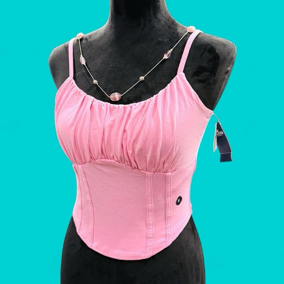 Hollister Tops - Hollister Pink Bustier Camisole Top M Coquette Corset Balletcore Feminine NWT